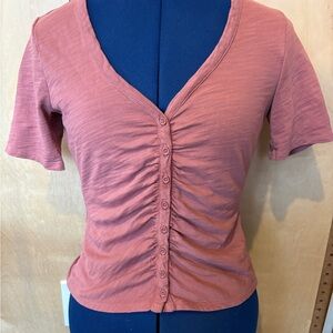 NATION 100% cotton Women’s XS pink button front shirt